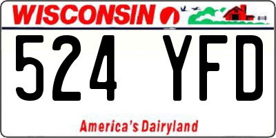 WI license plate 524YFD