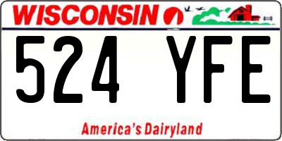 WI license plate 524YFE