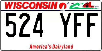 WI license plate 524YFF