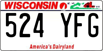 WI license plate 524YFG