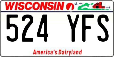 WI license plate 524YFS