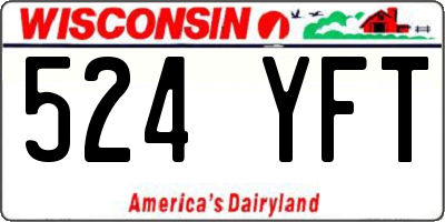 WI license plate 524YFT
