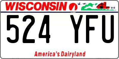 WI license plate 524YFU