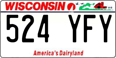 WI license plate 524YFY