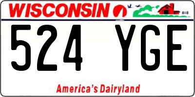 WI license plate 524YGE