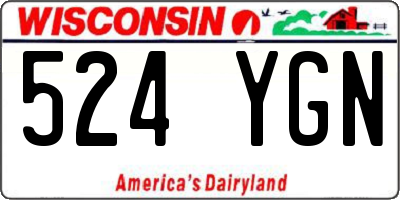 WI license plate 524YGN