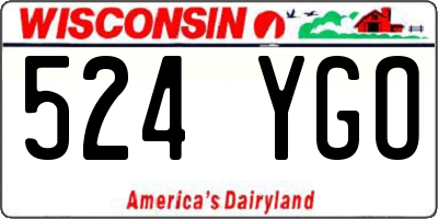 WI license plate 524YGO