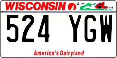 WI license plate 524YGW