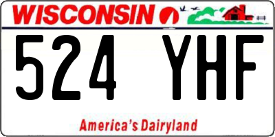 WI license plate 524YHF