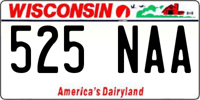 WI license plate 525NAA