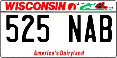 WI license plate 525NAB