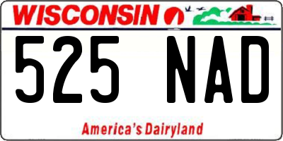 WI license plate 525NAD