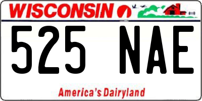 WI license plate 525NAE