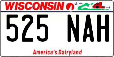 WI license plate 525NAH