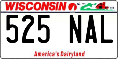 WI license plate 525NAL