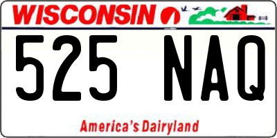 WI license plate 525NAQ