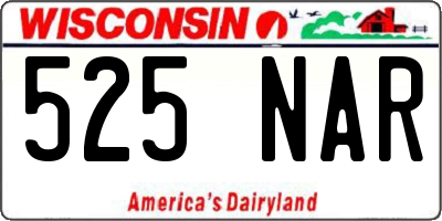 WI license plate 525NAR