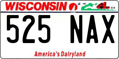 WI license plate 525NAX