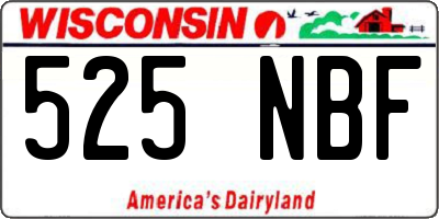 WI license plate 525NBF