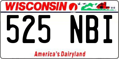 WI license plate 525NBI