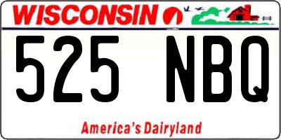 WI license plate 525NBQ