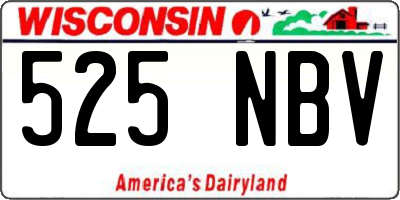 WI license plate 525NBV