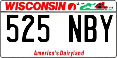 WI license plate 525NBY