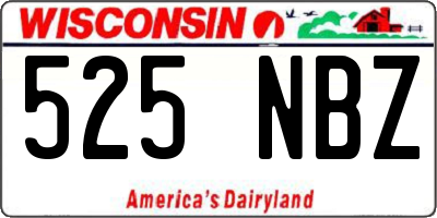 WI license plate 525NBZ
