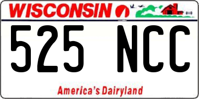 WI license plate 525NCC