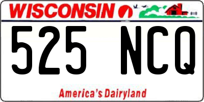 WI license plate 525NCQ