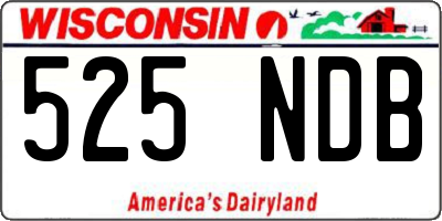 WI license plate 525NDB