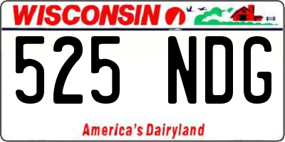 WI license plate 525NDG