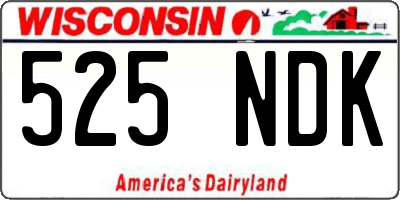 WI license plate 525NDK
