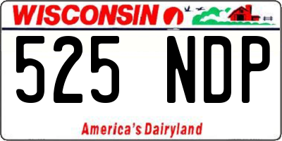 WI license plate 525NDP