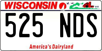 WI license plate 525NDS