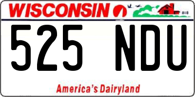 WI license plate 525NDU