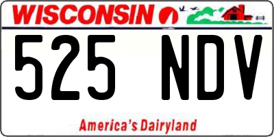 WI license plate 525NDV