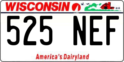 WI license plate 525NEF