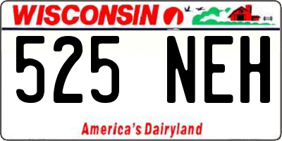 WI license plate 525NEH