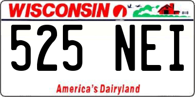 WI license plate 525NEI