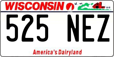 WI license plate 525NEZ