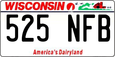 WI license plate 525NFB