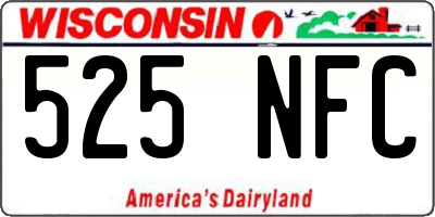WI license plate 525NFC