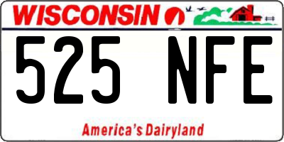 WI license plate 525NFE