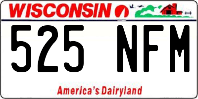 WI license plate 525NFM