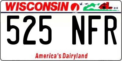 WI license plate 525NFR