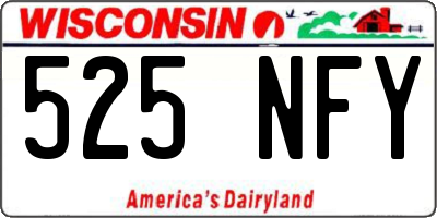 WI license plate 525NFY