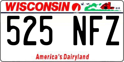 WI license plate 525NFZ