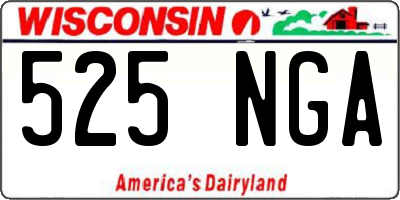 WI license plate 525NGA