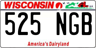 WI license plate 525NGB